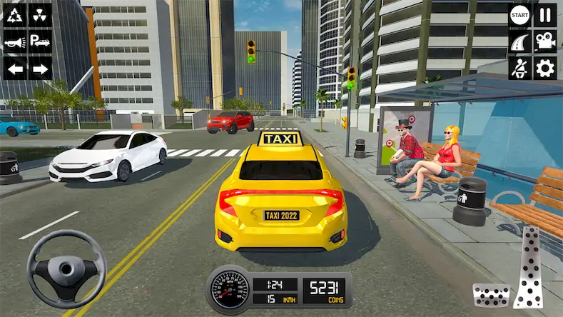 Скачать симулятор такси 3d: игра такси Взломанная [MOD Много денег] APK на Андроид