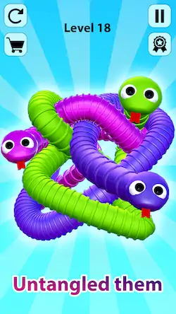 Скачать Tangled Snakes: Puzzle Game Взломанная [MOD Много монет] APK на Андроид