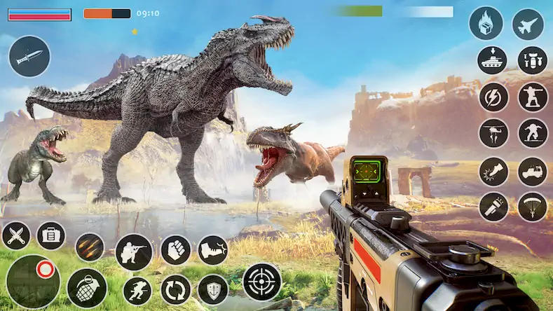 Скачать Dino Hunter : игры динозавров Взломанная [MOD Unlocked] APK на Андроид