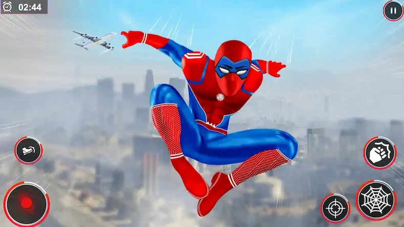 Скачать Flying Spider Rope Hero Fight Взломанная [MOD Много монет] APK на Андроид