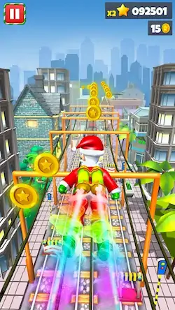 Скачать Xmas Santa Surfer Running Game Взломанная [MOD Много монет] APK на Андроид