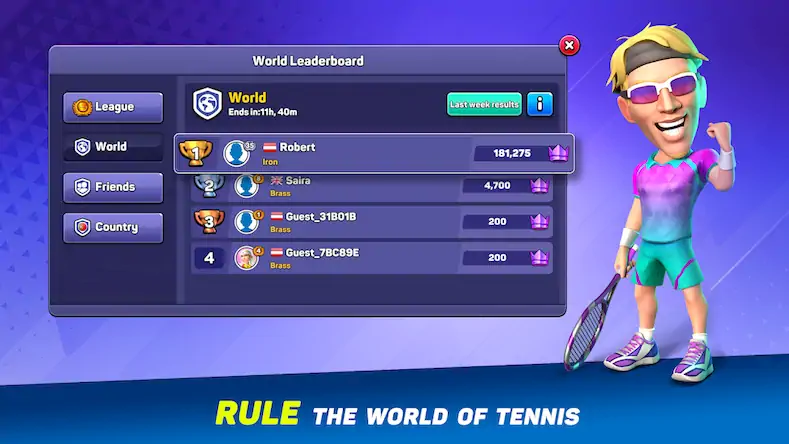 Скачать Mini Tennis: Perfect Smash Взломанная [MOD Всё открыто] APK на Андроид