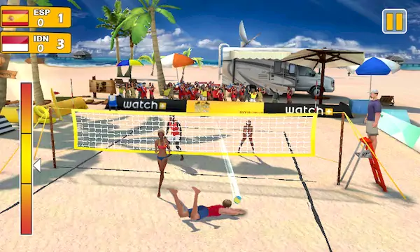 Скачать Пляжный волейбол 3D Взломанная [MOD Бесконечные монеты] APK на Андроид