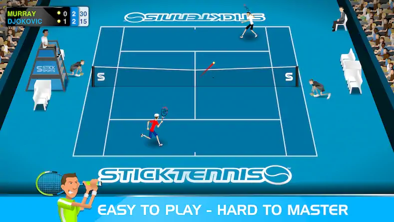 Скачать Stick Tennis Взломанная [MOD Всё открыто] APK на Андроид