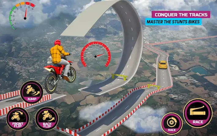Скачать Racing Bike Stunt Games Master Взломанная [MOD Много монет] APK на Андроид