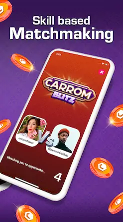 Скачать Carrom Blitz: Win Rewards Взломанная [MOD Много денег] APK на Андроид
